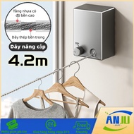 4.2m Retractable Clothesline, Convenient to Hang in the Bathroom, Balcony, Saves Space