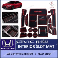 Honda Civic FE 2022 Car Interior Slot Mat Car Interior Accessories