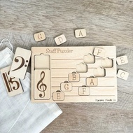 Staff Music Puzzle Children Educational Toys Music Enlightenment Toys Wooden Crafts Music Puzzle