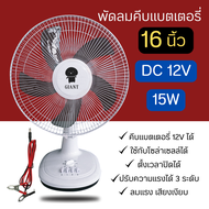 SOLAR FAN พัดลมคีบแบตเตอรี่  พัดลมโซล่าเซลล์ 12โวลท์ 15วัตต์ Fan DC 12V 15W ใบพัด 16" พัดลม DC