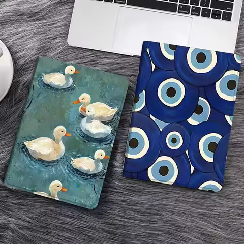 Cartoon White Duck Painting Tablet Case For Samsung Galaxy Tab S7 S8 S9 S10 FE Lite Gift
