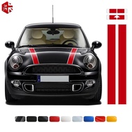 for Mini Cooper R56 2007-2013 Hatchback Car Styling Color Mixed Hood Bonnet Rear Trunk Stripes Engin
