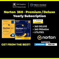 🛡️ Norton 360 Deluxe Antivirus Software for Windows / Mac Genuine License Key