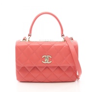 【二手】香奈兒 (Chanel) 時尚雙C肩背包，TOPTOP翻蓋兩用包 A92236 粉紅羊皮
