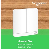 Schneider 2 Gang White Avataron Light Switch - E8332L1Led_We_G3