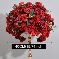 ✿ADVOCATE✿ Red Rose Greenery Table Runners Flower Wedding Arch Decor Artificial Flower Row Arrangeme