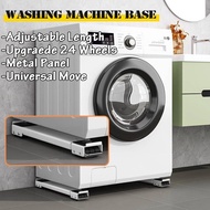 [SG Stock]Washing Machine Base With Wheels Washing Machine Stand Refrigerator Stand Rack Fridge Roller Base Movable Leg Caster Universal Adjustable Length