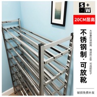 [48H Shipping] Stainless steel shoe rack20cm Multi-tier shoe cabinet can hold boots, suitable for ho