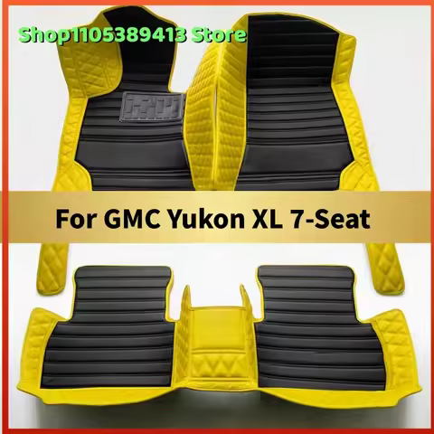 The Mats Carpets Leather Custom Car Floor Mats For GMC Yukon XL 7-Seat 2024 2025 2026 2027 2028 Car 