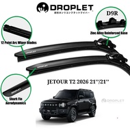 JETOUR T2 2026Silicone Car Wiper Blades  21'’/21'’D9RFront Set Droplet@BilahPengelap 21'’/21'’D9R