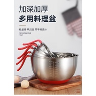 20/22/24/26CM Stainless Steel Non Slip Mixing Bowl /Salad Bowl With Lid and Handler With Scale Measurement