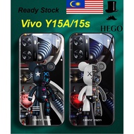 Casing Vivo Y11 Casing Vivo Y15S Y15A Y02S Casing Luxury Liquid Glass Shockproof Case Bear