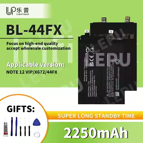 INFINIX NOTE 12 VIP Battery X672 44FX Phone Battery with Free Tools BL-44FX 2250mAh Original Battery