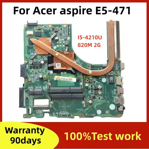 DA0ZQ0MB6E0 ZQ0 Motherboard For Acer aspire E5-471 E5-471G Laotop Mainboard I5-4210U CPU 820M 2GB GP