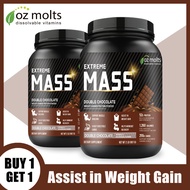 Ozmolts MASS Gainer Protein Powder Support Muscle Building and Gain Weight Double Chocolate 2LBS