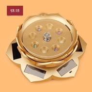 Solar-powered turntable Lotus-shaped rotating platform Jewelry display props Lighted display board K