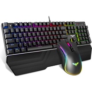 HAVIT Wired USB Mechanical Gaming Keyboard + Wired Optical Gaming Mouse Combo Set (HV-KB389L)