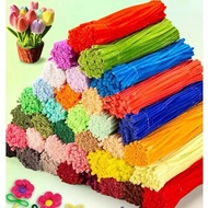 100Pcs Fuzzy Wire Set DIY Plush Flower Fake Flower Craft Pipe Cleaners Handmade Decor Holidy Gift