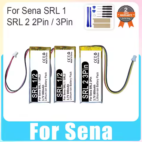 New Replacement Battery For Sena SRL 1 SRL2 2 3 Pin Wire Plug Bluetooth Helmet Headphone 800mAh