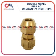 GZ12... Double Nipple 1/4 inch 1/4" Brass AC Pipe 0.5 0.5 1 PK Copper Connection 3/4 Hose 1/2 Double
