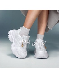 Women's Fashion Casual Athletic Shoes With Sunflower Metal Decoration Charms, Outdoor Thick Sole Hig
