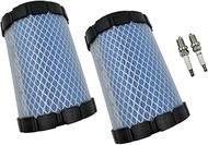 2 Pack 11013-0807 Air Filter with Spark Plug Compatible with Kawasaki FT691V FT730V FT730 FT651V 4 S