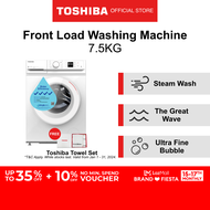 [FREE GIFT]Toshiba T11 TW-BL85A2S White Front Load Washing Machine with WiFi Control 7.5kg Water Efficiency 4Ticks