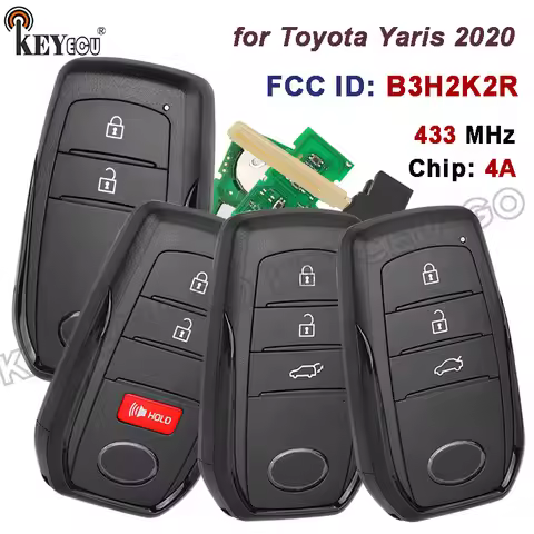 KEYECU 433.58/434.42MHz 4A NCF29A1M HITAG AES Chip FCC ID: B3H2K2R for Toyota Yaris 2020+ Keyless Sm