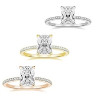 Sg Seller Cross-Border Foreign Trade Hot Sale 925 Silver Inlaid 7 x 9mm Ryan Zircon Jewelry Women's 