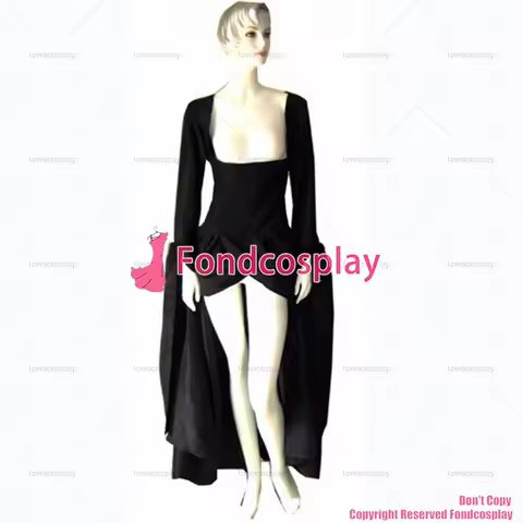 fondcosplay O Dress The Story Of O Black Taffeta Dress Cosplay Costume CD/TV[G138]
