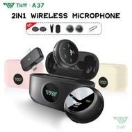 Suitable for IOS and Type-C TNW A37 Wireless Lavalier Microphone with Magnetic Dual-Channel Micropho