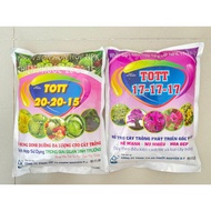 Combo TOTT 20-20-15 Fertilizer 1kg + TOTT Fertilizer 17-17-17 1kg