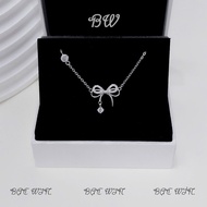 (WIN SILVER) BW87 High quality silver bracelet with lovely stone bow shape