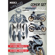 COVER SET Y15ZR V1 V2 MX KING KHAKIS GREY TANAM COVERSET PREMIUM EDITION BODYSET Y15ZR YSUKU NEW ORIGINAL VELOZI