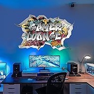 TOARTI 3D Wall Sticker Gamer, 86 x 52 cm, Colourful Game Lounge Poster, Wall Sticker for Children's Room, Boy, Teenager, Video Game Wall Sticker for Teenager's Room, Decorative Gift