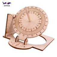 Simhoa Equatorial Sundial Clock DIY Wooden Building Functional Teaching Aid Educational Toys Easily 