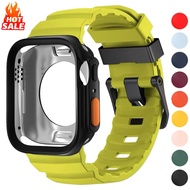 Slicone Strap+TPU Case For Apple Watch Series 9 8 7 45mm For Iwatch 6 5 4 SE3 44mm Soft Sport Access