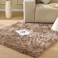 Beige Furry Washable Faux Sheepskin Fur Rug for Living Room Bedroom Fluffy Area Rug 4x6 Rectangle Ru