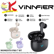 VINNFIER MOMENTO PRO 7 BT TRUE WIRELESS EARBUDS ANC QUAD MIC ENC 20H PLAYTIME DEEP BASS IPX5