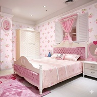 SMALL PINK FLOWER STICKER WALLPAPER 45 CM x 9 - 10 M SHABBY CHIC PINK WALLPAPER