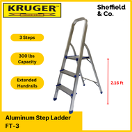 Kruger Aluminum Step Ladder FT-3 (3 Steps)