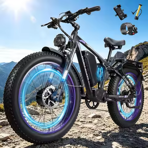 Dual Motor Electric Bike,26"x4"Fat Tire Electric Bike,Up to 5000W/8000W Peak, 60V/25Ah & 52V/23Ah Li