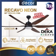 DEKA RECAVO Ceiling Fan RECAVO NEON 66" 6 Blades 6 Speed DC Motor Remote Control Ceiling Fan With Light Kipas Siling