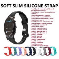 Ready Stock] Soft Slim Silicone Strap Band for Smart Watch Fossil Gen 6 44mm, Gen 5E 44mm, Gen 5, Ge