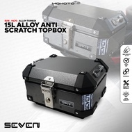 MOKOTO SEVEN SERIES 15L ALLOY ANTI-SCRATCH BLACK REAR TOP BOX UNIVERSAL 15 LITERS TOOL BOX STORAGE F