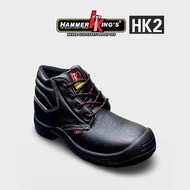 HammerKings HK2 15003 Mid Cut Laces Black Safety Shoes / Kasut Keselamatan / Kasut Kerja Hitam (Size