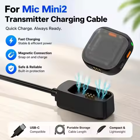 Charging Dock for DJI Mic Mini 2/Mic3 USB C Fast Charges Portable Power Base Accessory
