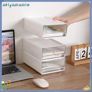 AKIYAMAMIO Desktop Storage Box, Stack Combination Drawer Type Office File Storage Box,  Transparent 