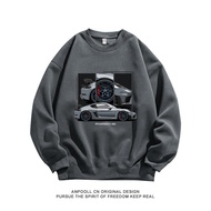 Porsche 718 Sports Car Modified Culture GT4RS Kaman Pure Cotton Round Neck Sweatshirt 4D High-Defini
