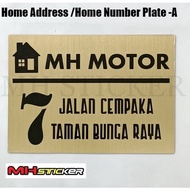 Acrylic Plate House Address Sticker with Hair Line Sticker House Address Sticker Acrylic Plate with 